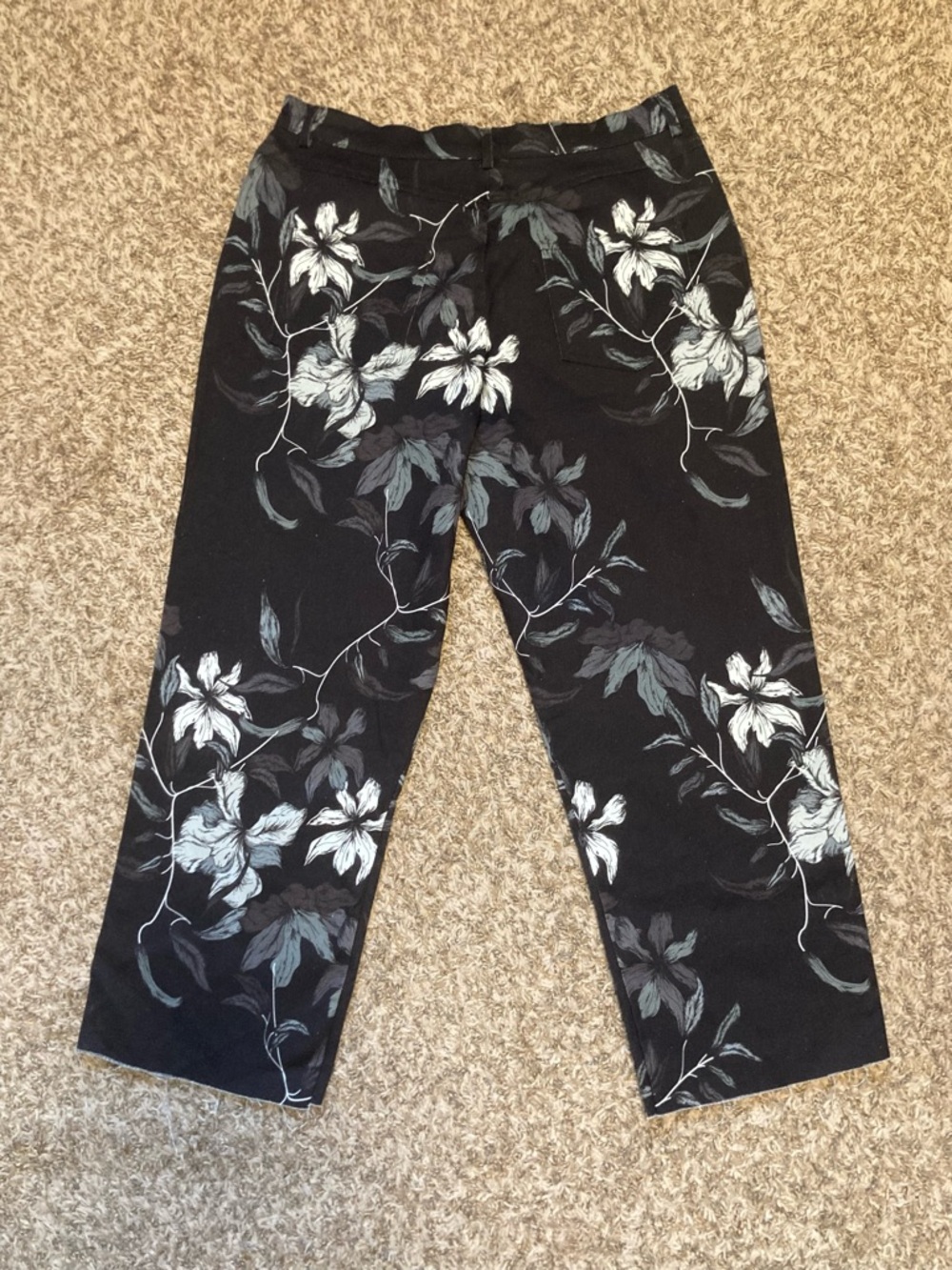 NWT THE KIT - Daniel Vosovic Cropped Alexa Jeans Sz 18 Granite Floral 99% Cotton - Picture 7 of 17